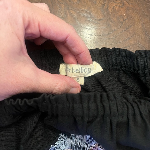 Rebellion Black Tunic with Colorful Floral Embroidery - Picture 11 of 15